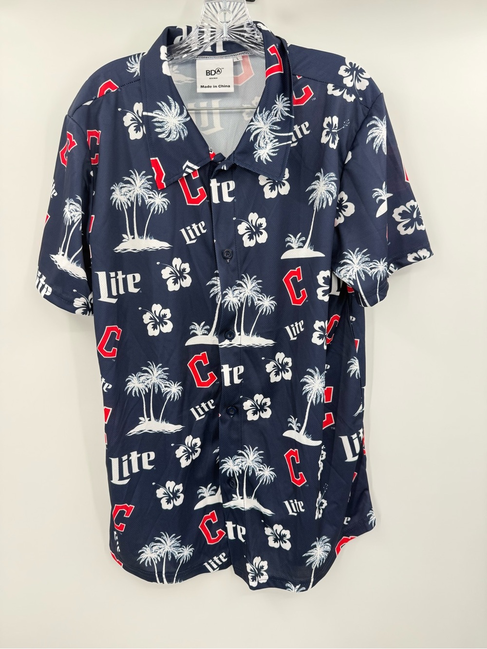 Miller‎ Lite Limited Edition Hawaiian Button Up Men's Shirt Size Large